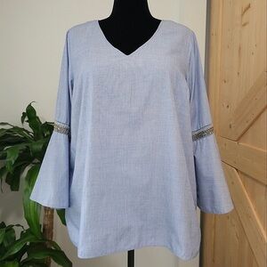 Jane and Delancey Light Blue Tunic with Silver Accents